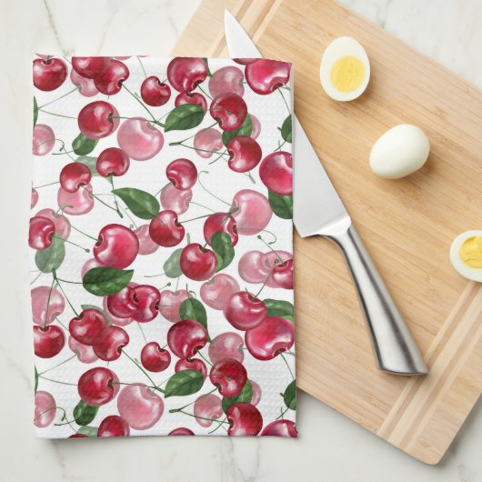 Cherry Fruit patroon Theedoek (Quarter Fold)