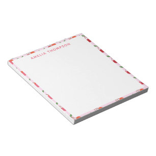 Cherry Fruit Pattern in Pink and Red gepersonalise Notitieblok
