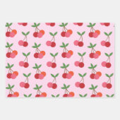 Cherry Fruit Pattern in roze and Red Personalized Inpakpapier Vel (Voorkant 2)