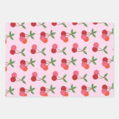 Cherry Fruit Pattern in roze and Red Personalized Inpakpapier Vel (Voorkant)