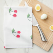 Cherry Fruit Pattern Modern Lovely Cute Pink Theedoek (Quarter Fold)