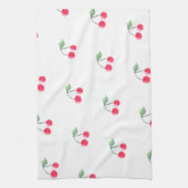Cherry Fruit Pattern Modern Lovely Cute Pink Theedoek (Verticaal)