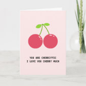 Cherry Fruit Pun I Love You Jubileum Kaart (Voorkant)