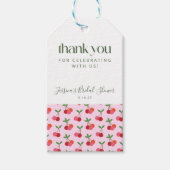 Cherry Fruit Red Pink Green Shower Cadeaulabel (Voorkant)