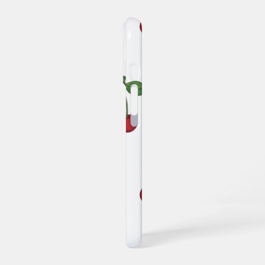 Cherry Fruit Repeat Pattern Design iPhone 16 Hoesje (Linkerkant)