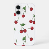 Cherry Fruit Repeat Pattern Design iPhone 16 Hoesje (Achterkant)