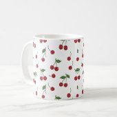 Cherry Fruit Repeat Pattern Design Koffiemok (Voorkant links)