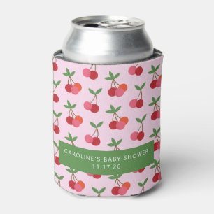 Cherry Fruit Roze Green Cute Custom Baby shower Blikjeskoeler