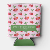 Cherry Fruit Roze Green Cute Custom Baby shower Blikjeskoeler (Voorkant)