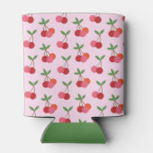Cherry Fruit Roze Green Cute Custom Baby shower Blikjeskoeler (Achterkant)