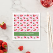 Cherry Fruit Roze Green Cute Custom Baby shower Servet (Insitu)