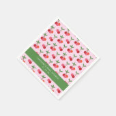 Cherry Fruit Roze Green Cute Custom Baby shower Servet (Hoek)
