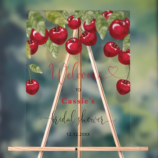 Cherry Fruit Vrijgezellenfeest Welkom Acryl Bord (Neutraal)