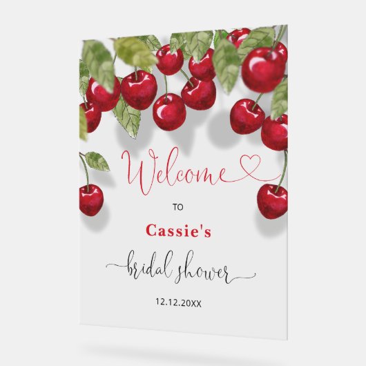 Cherry Fruit Vrijgezellenfeest Welkom Acryl Bord (Hoek)