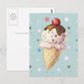 Cherry Fudge Icecream Briefkaart (Voorkant / Achterkant)