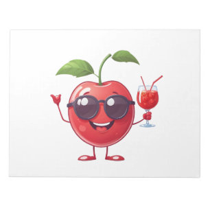 Cherry Fun Vrolijke Vakantie Tropische Drink Party Notitieblok