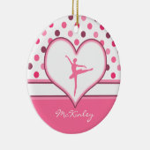 Cherry Geïnspireerd roze poka-Stippen Ballet Dance Keramisch Ornament (Rechts)