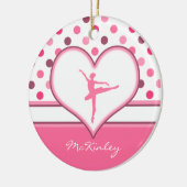 Cherry Geïnspireerd roze poka-Stippen Ballet Dance Keramisch Ornament (Links)