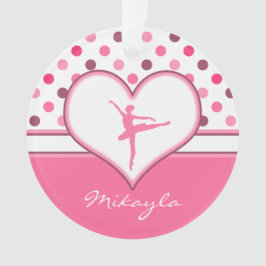 Cherry Geïnspireerd roze poka-Stippen Ballet Dance Ornament