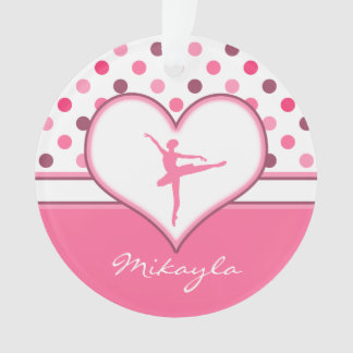 Cherry Geïnspireerd roze poka-Stippen Ballet Dance Ornament