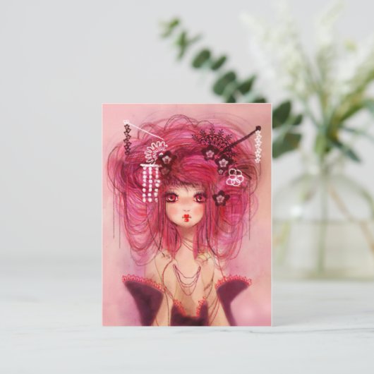 Cherry geisha briefkaart (Staand voorkant)