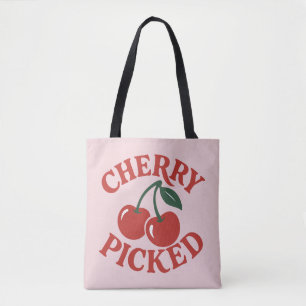 Cherry Geplukte Trendy Retro Fruit Grafisch Tote Bag