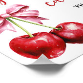 Cherry Gift & Kaarten Roze Coquette Baby shower Poster (Hoek)