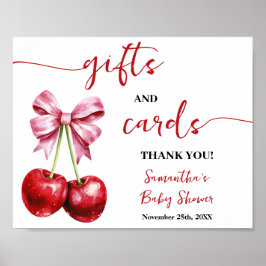 Cherry Gift & Kaarten Roze Coquette Baby shower Poster