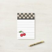 Cherry Gingham Post It Notes (Op bureau)