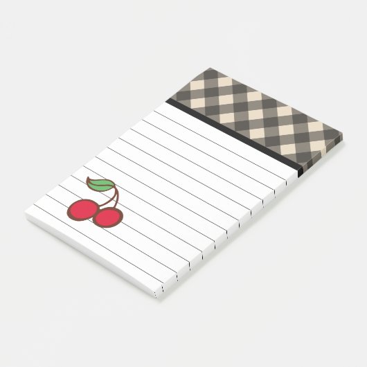 Cherry Gingham Post It Notes (Schuin)