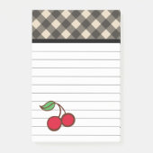 Cherry Gingham Post It Notes (Voorkant)