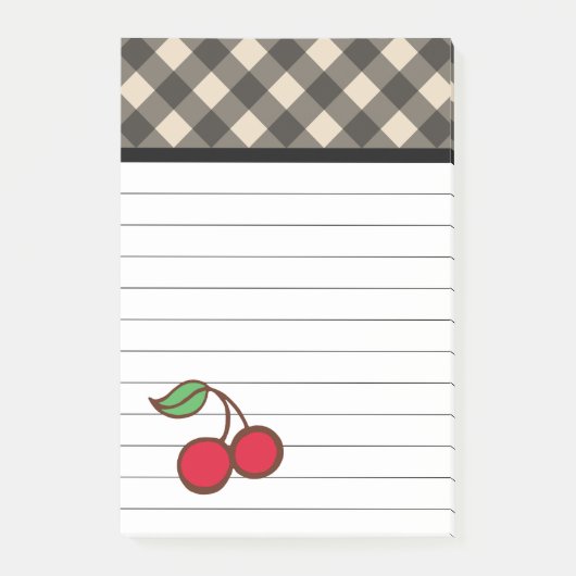 Cherry Gingham Post It Notes (Voorkant)