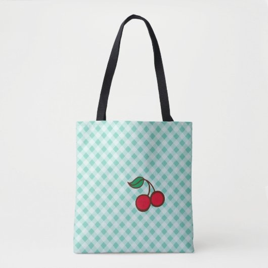 Cherry Gingham Retro Beach Travel Canvas tas Gift (Voorkant)