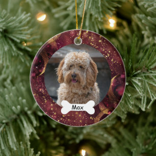 Cherry Gold Custom Pet Puppy Dog Foto Keramisch Ornament