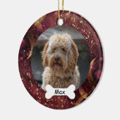 Cherry Gold Custom Pet Puppy Dog Foto Keramisch Ornament (Links)