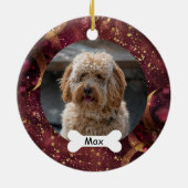 Cherry Gold Custom Pet Puppy Dog Foto Keramisch Ornament (Achterkant)