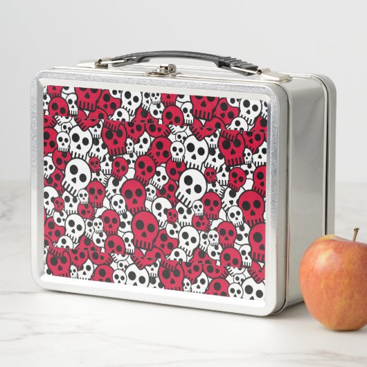 Cherry Gothic Skull Pattern Print (In situ)