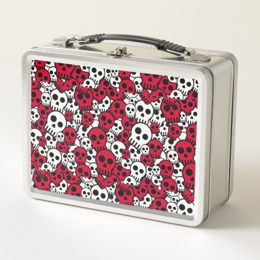 Cherry Gothic Skull Pattern Print (Voorkant)