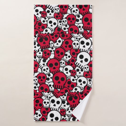Cherry Gothic Skull Pattern Print Badhanddoek (Badhanddoek)