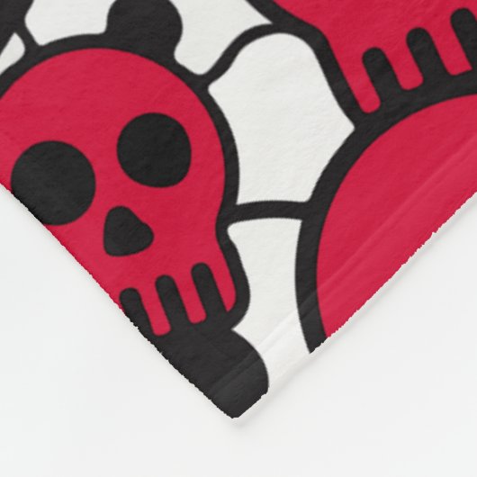 Cherry Gothic Skull Pattern Print Fleece Deken (Hoek)