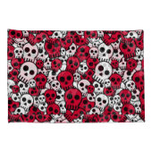 Cherry Gothic Skull Pattern Print Kussensloop (Achterkant-Rechts)