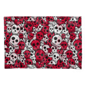 Cherry Gothic Skull Pattern Print Kussensloop (Voorkant-Links)