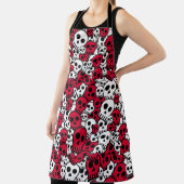 Cherry Gothic Skull Pattern Print Schort (Insitu)