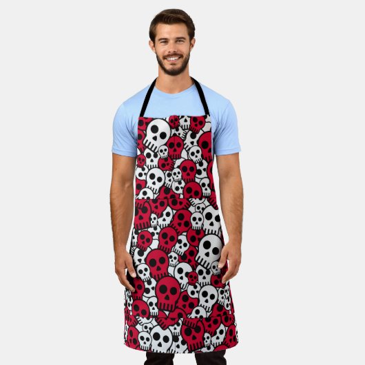 Cherry Gothic Skull Pattern Print Schort (Gedragen)