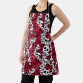 Cherry Gothic Skull Pattern Print Schort (Insitu)