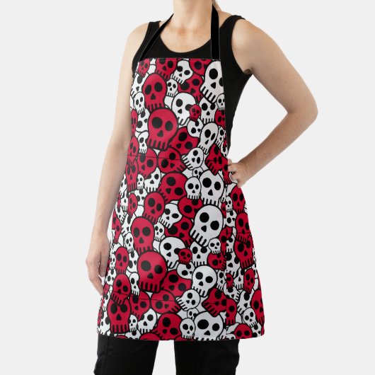 Cherry Gothic Skull Pattern Print Schort (Insitu)