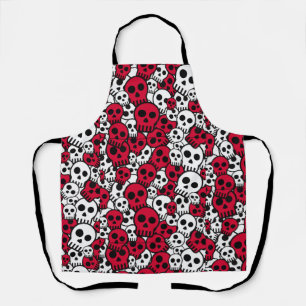 Cherry Gothic Skull Pattern Print Schort