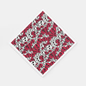 Cherry Gothic Skull Pattern Print Servet (Hoek)