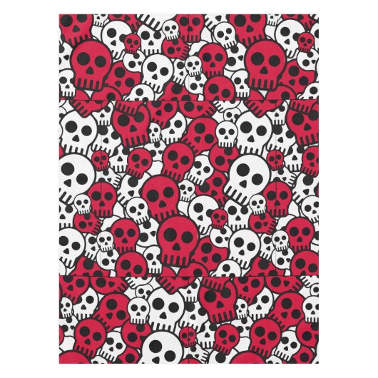 Cherry Gothic Skull Pattern Print Tafelkleed (Voorkant)