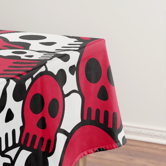 Cherry Gothic Skull Pattern Print Tafelkleed (Voorbeeld)